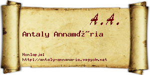 Antaly Annamária névjegykártya